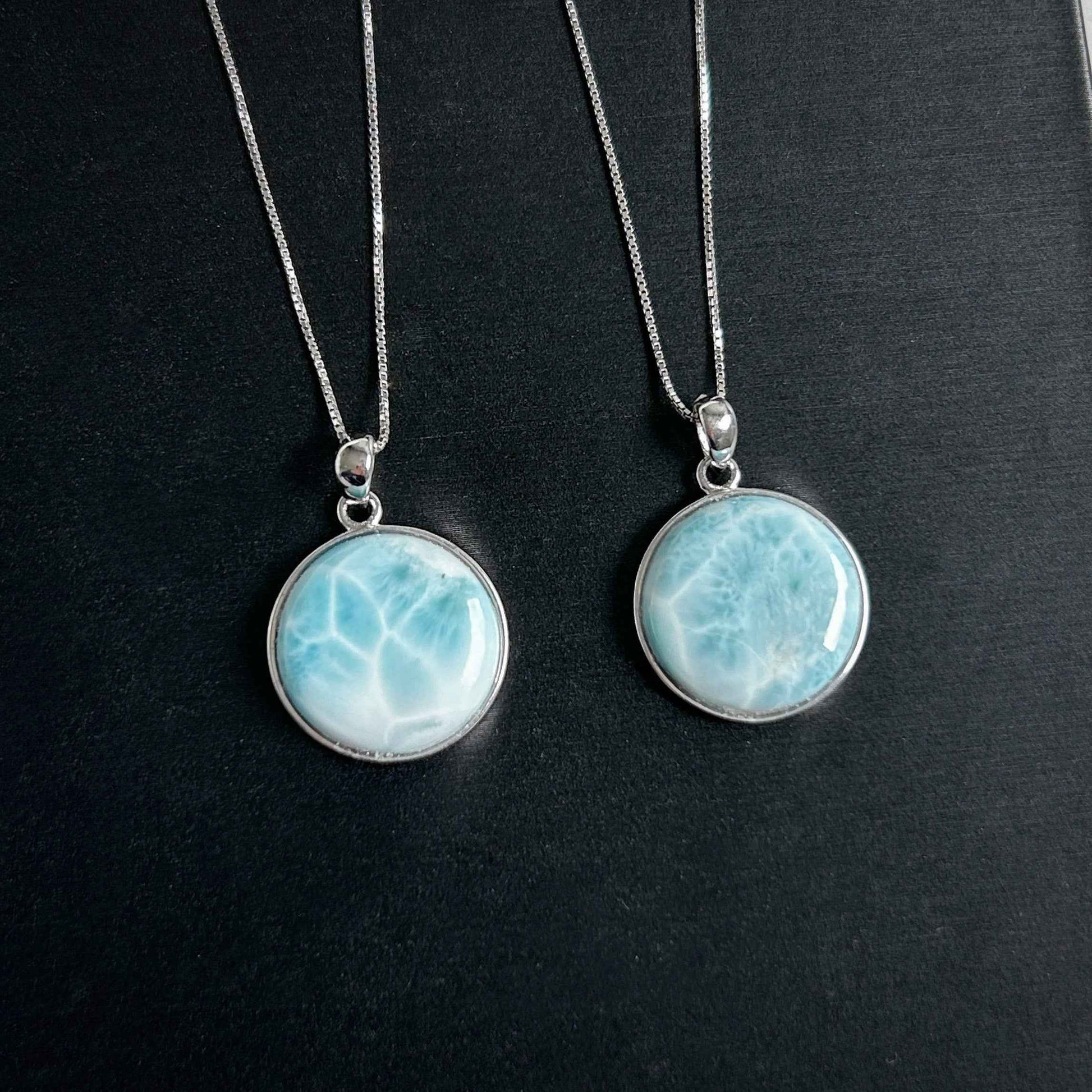 Rare High Quality Larimar 925 Sterling Silver Pendant (chain excluded)