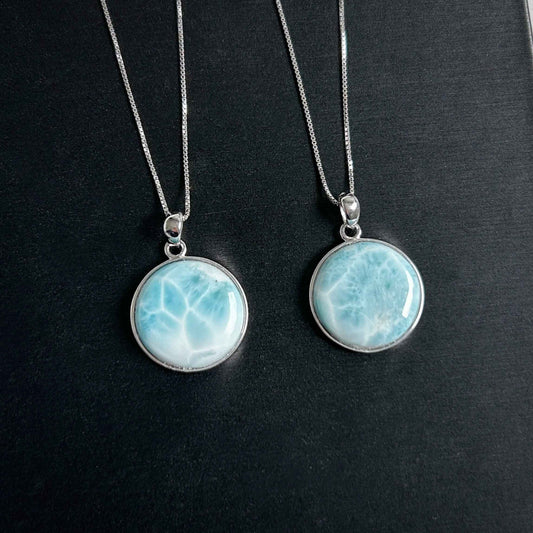 Rare High Quality Larimar 925 Sterling Silver Pendant (chain excluded)
