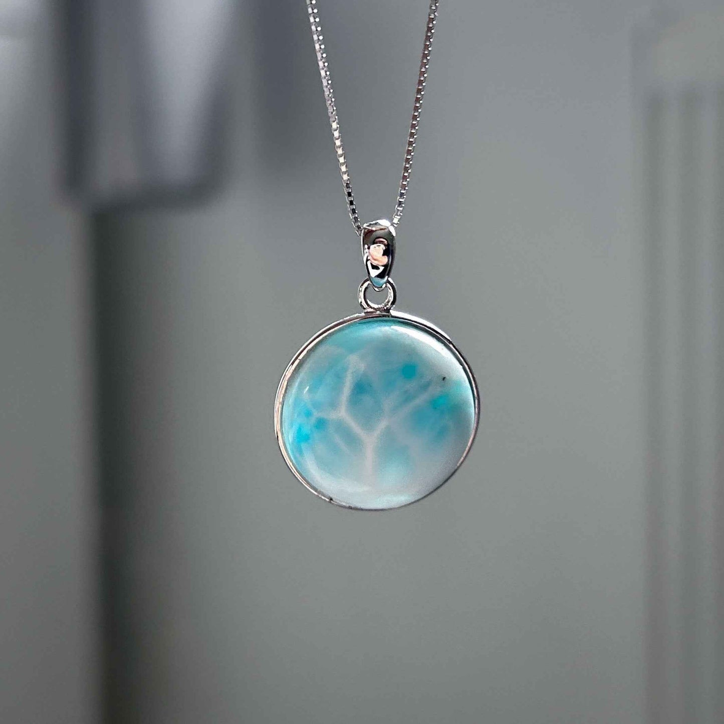 Rare High Quality Larimar 925 Sterling Silver Pendant (chain excluded)