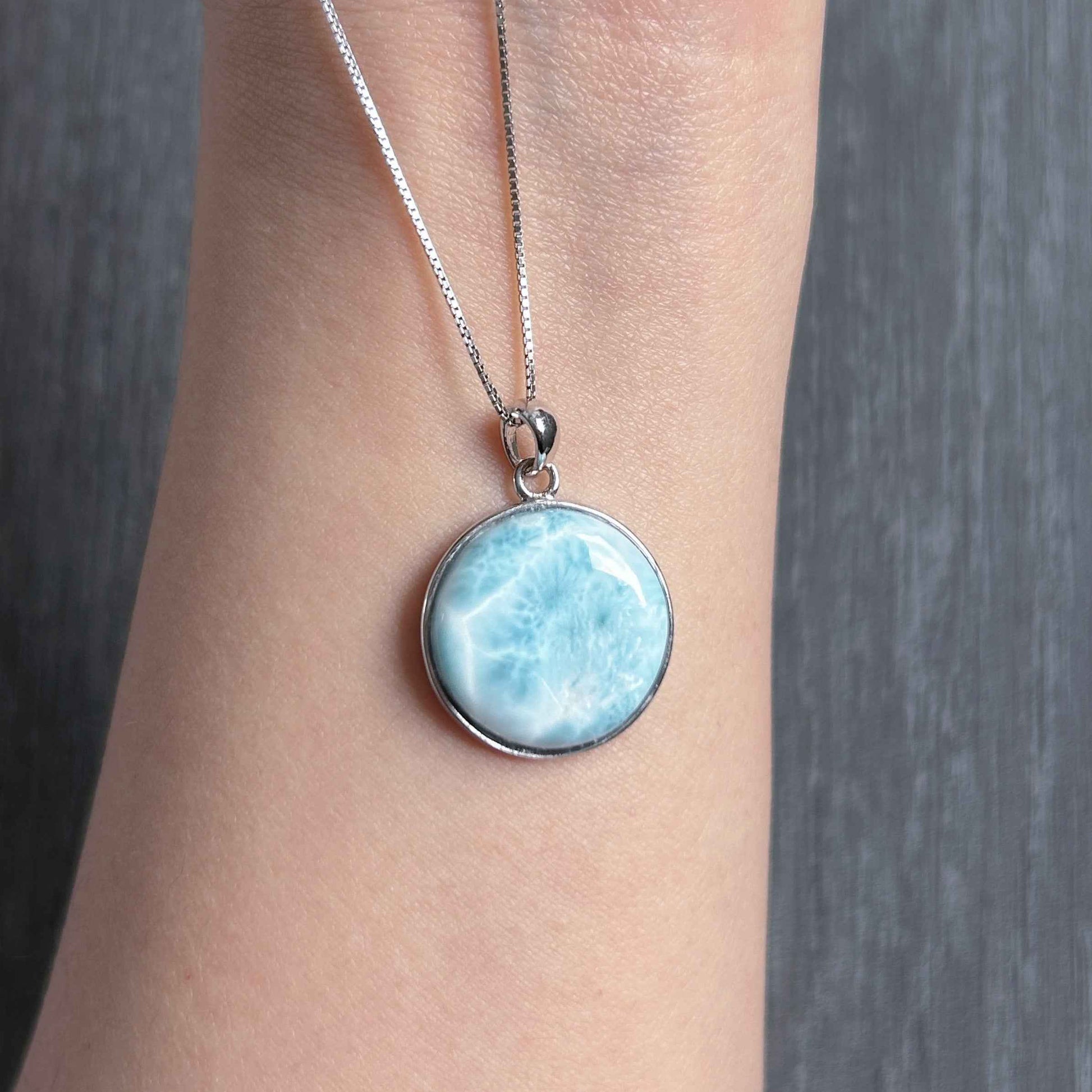 Rare High Quality Larimar 925 Sterling Silver Pendant (chain excluded)