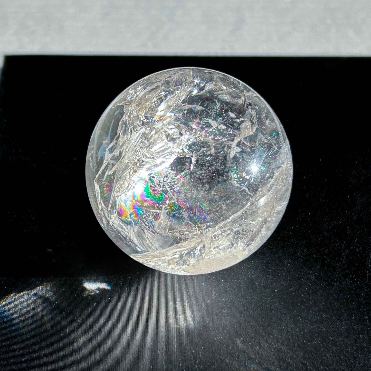 Clear Quartz with Rainbow Crystal Sphere 37mm