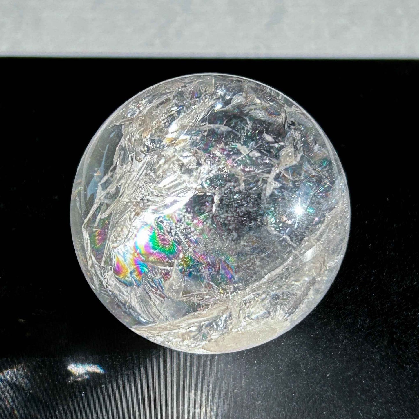 Clear Quartz with Rainbow Crystal Sphere 37mm