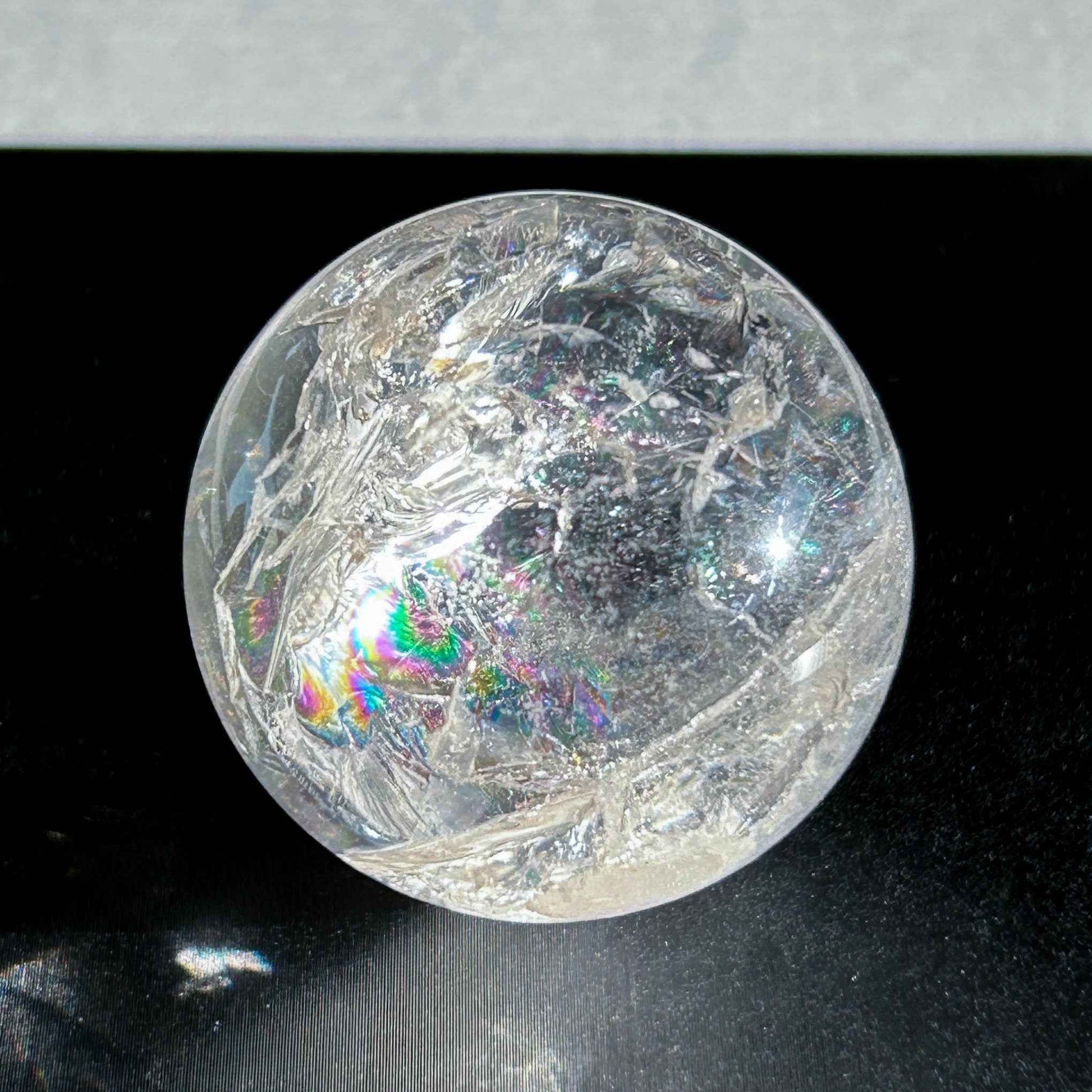 Clear Quartz with Rainbow Crystal Sphere 37mm