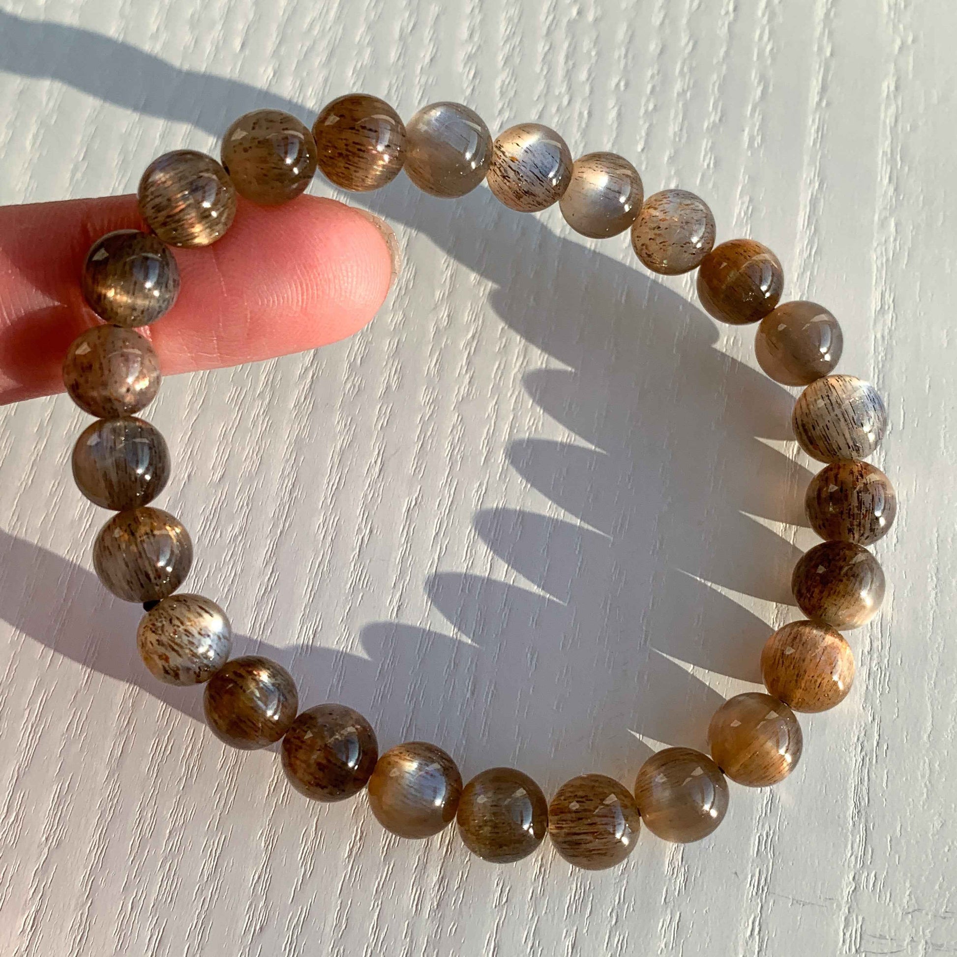 Rare High Quality Black Sunstone Bracelet in 6 to 7MM