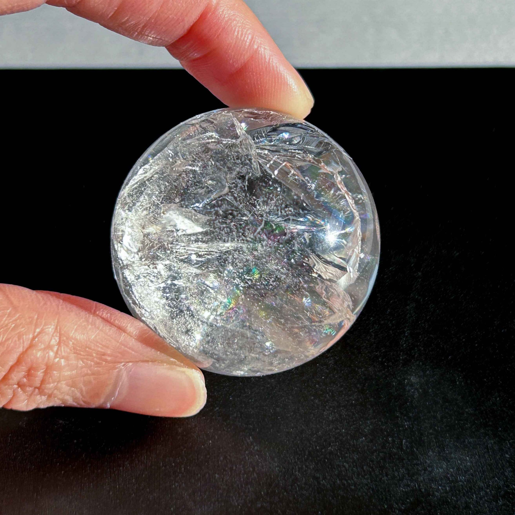 Clear Quartz with Rainbow Crystal Sphere 37mm