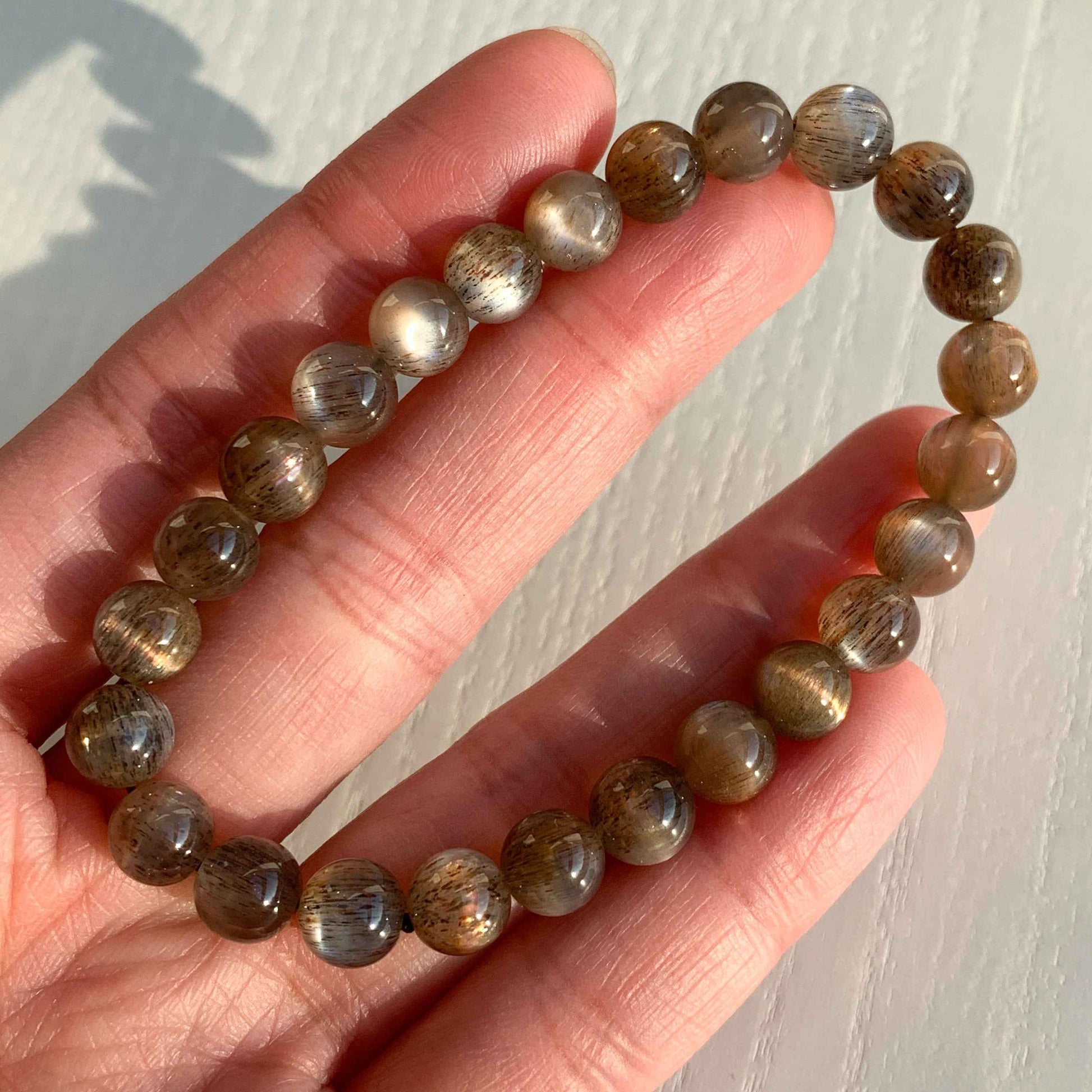 Rare High Quality Black Sunstone Bracelet in 6 to 7MM