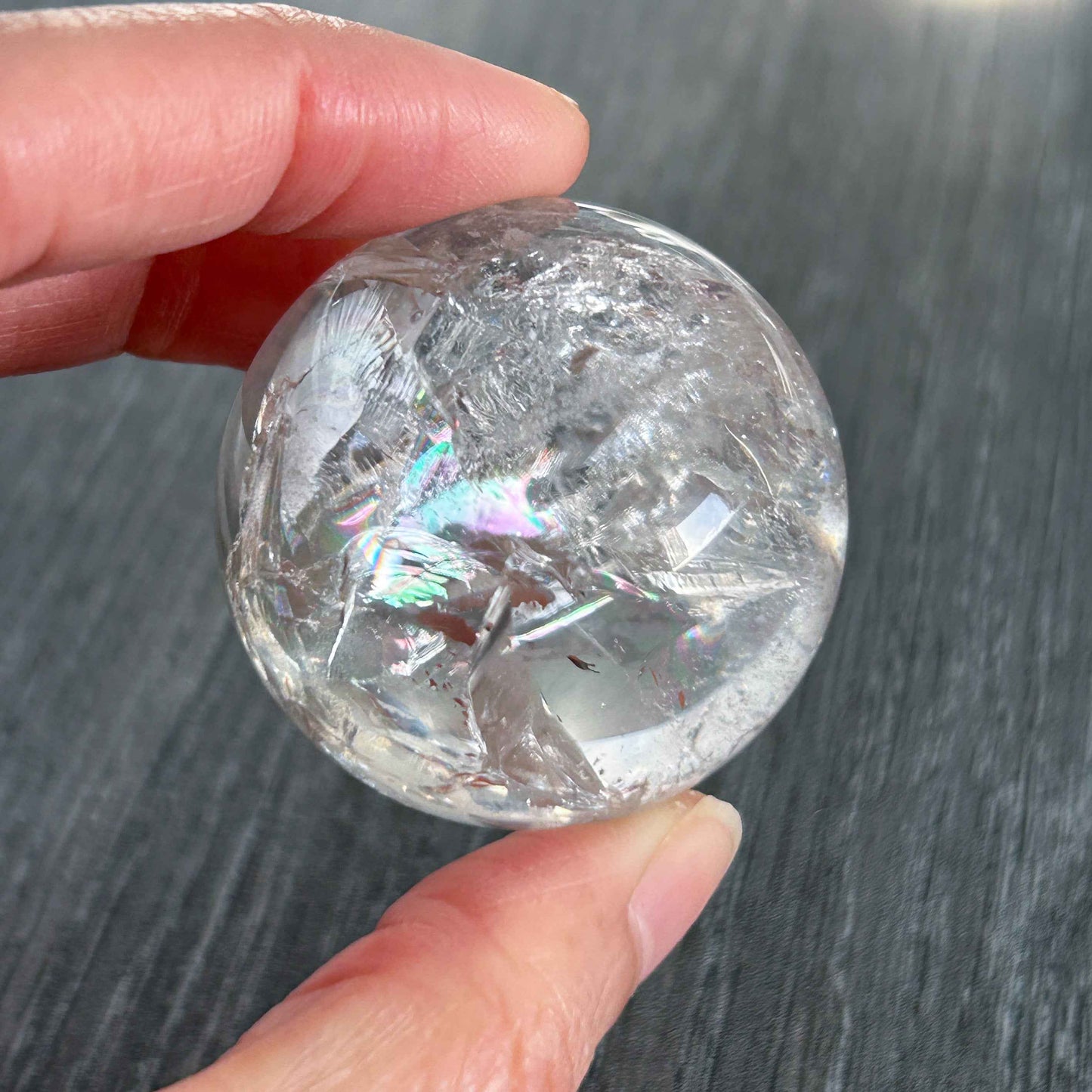 Clear Quartz with Rainbow Crystal Sphere 37mm