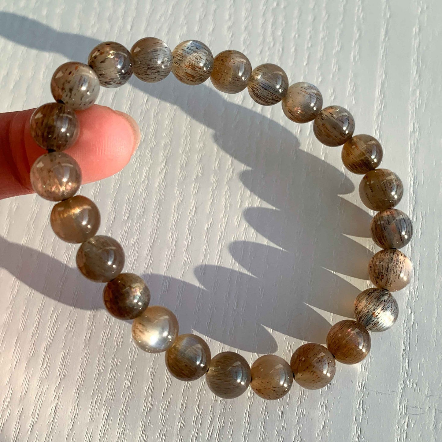 Rare High Quality Black Sunstone Bracelet in 6 to 7MM