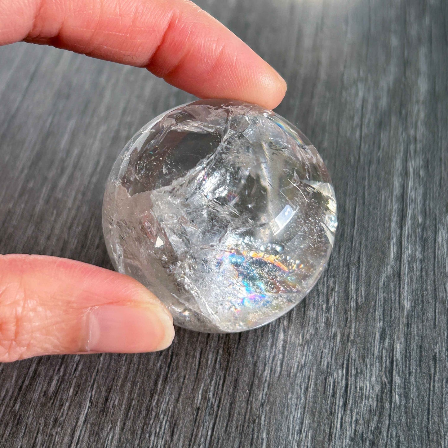 Clear Quartz with Rainbow Crystal Sphere 37mm