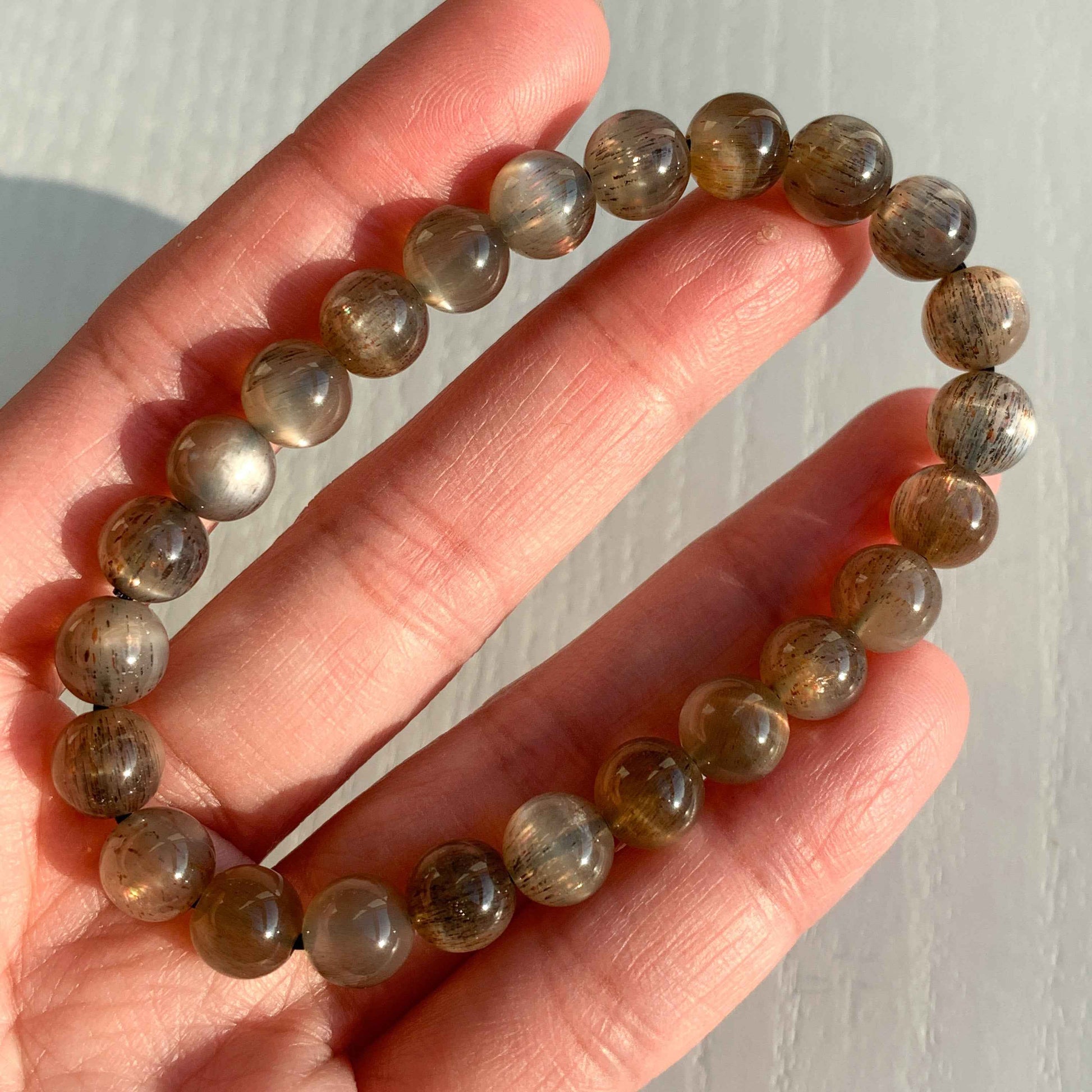 Rare High Quality Black Sunstone Bracelet in 6 to 7MM