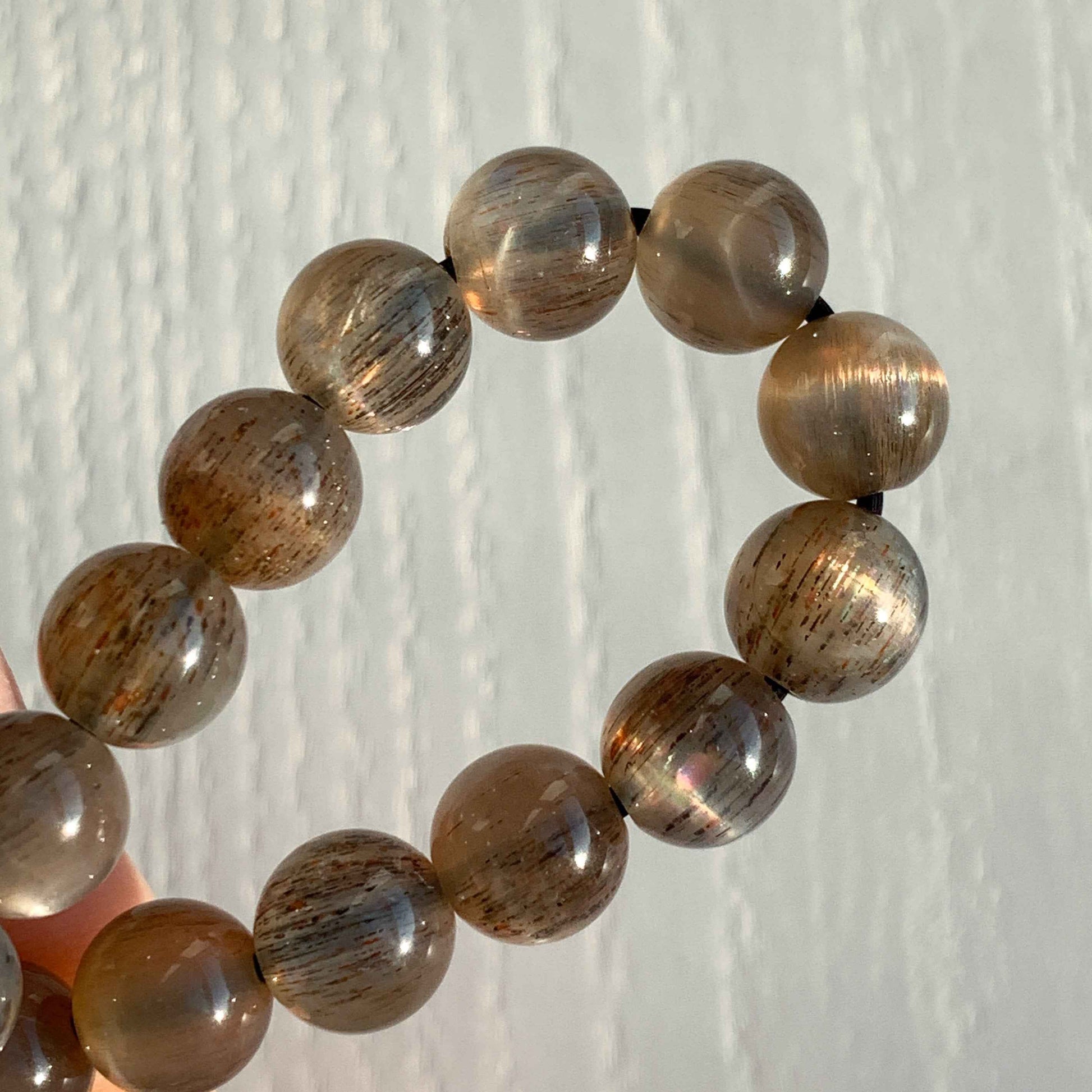 Rare High Quality Black Sunstone Bracelet in 6 to 7MM