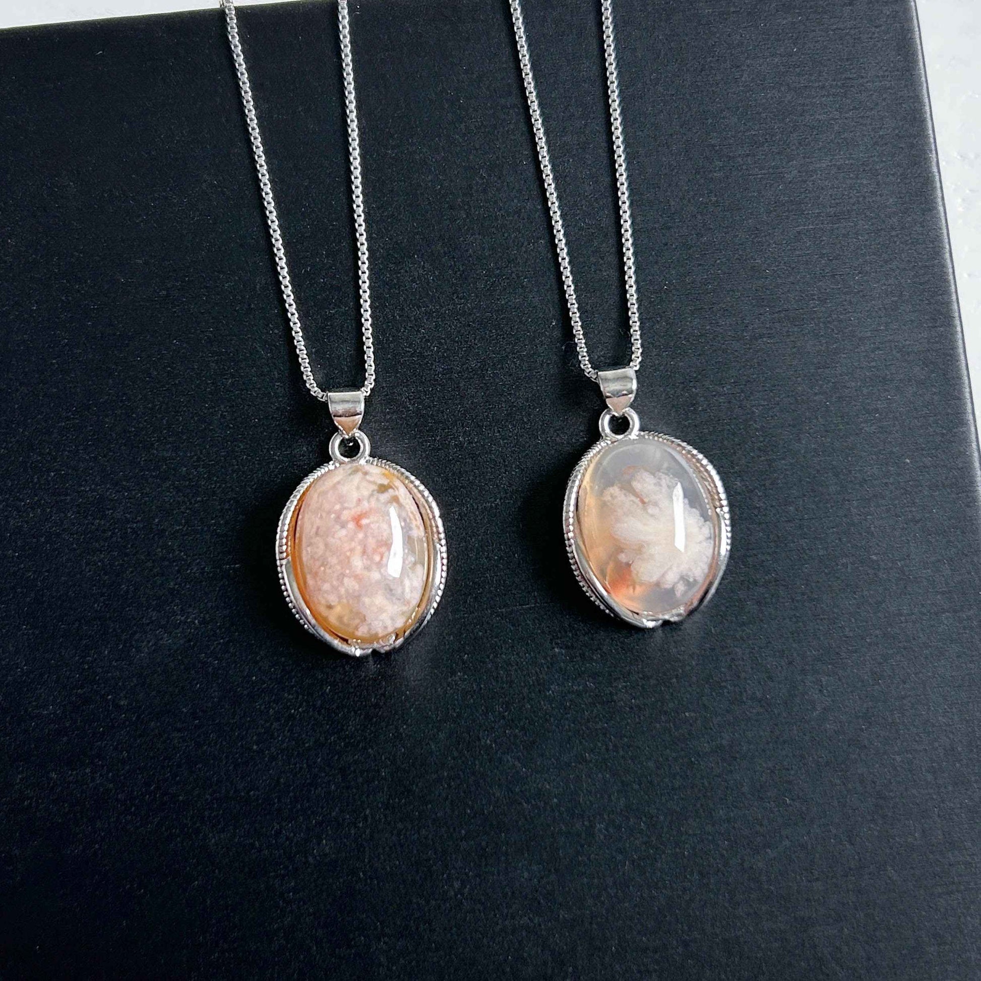 Sakura Agate Silver Pendant (chain excluded)