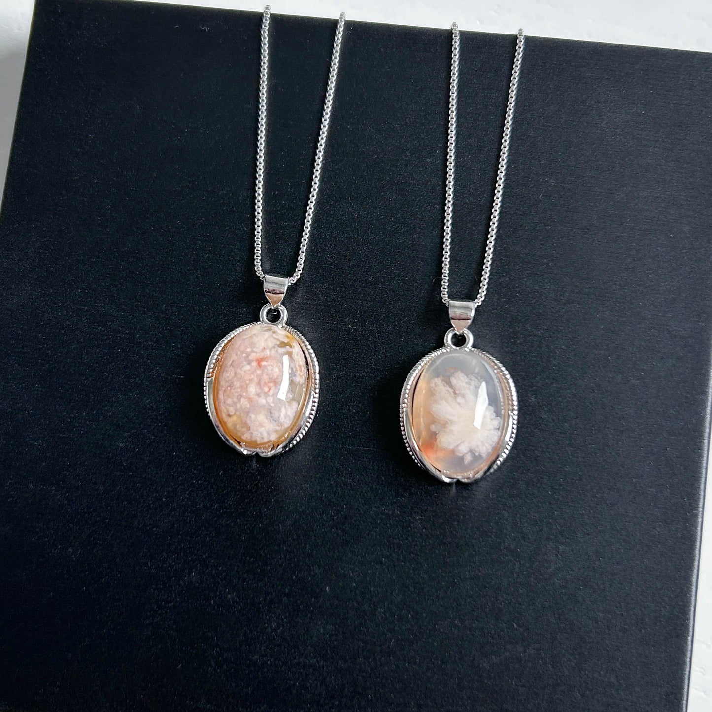 Sakura Agate Silver Pendant (chain excluded)