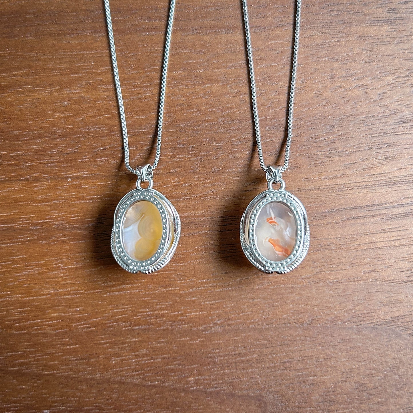 Sakura Agate Silver Pendant (chain excluded)