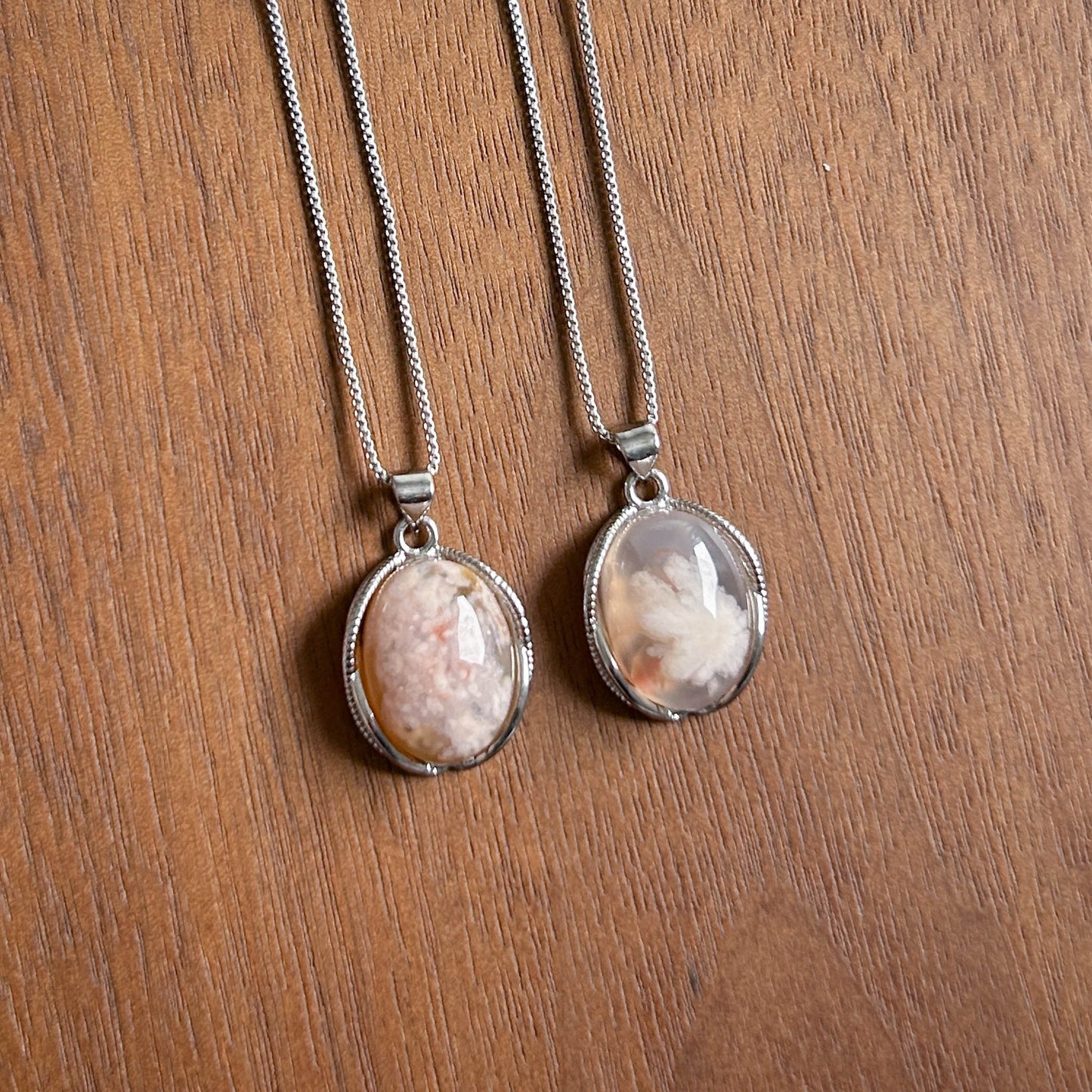 Sakura Agate Silver Pendant (chain excluded)