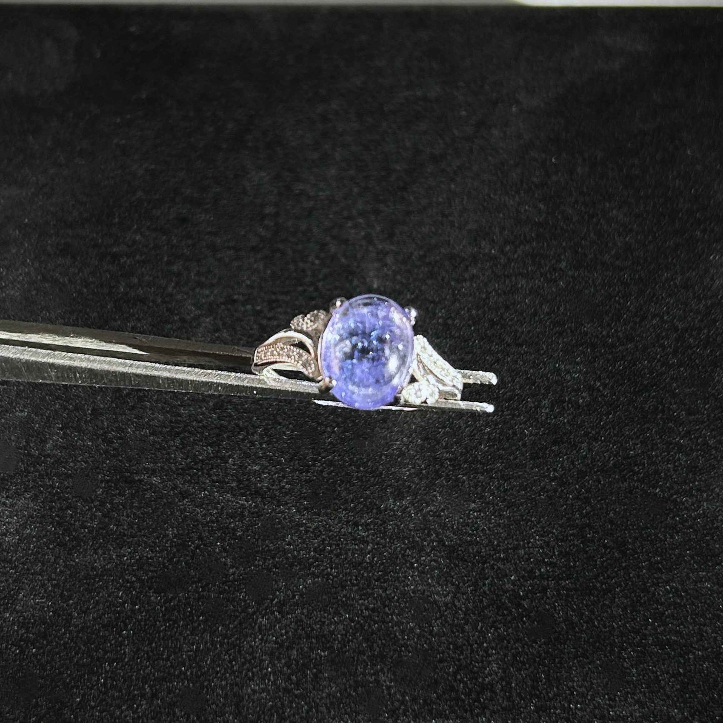 Top Quality Tanzanite 925 Sterling Silver Adjustable Ring with Zircon