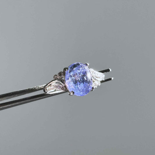 Top Quality Tanzanite 925 Sterling Silver Adjustable Ring with Zircon