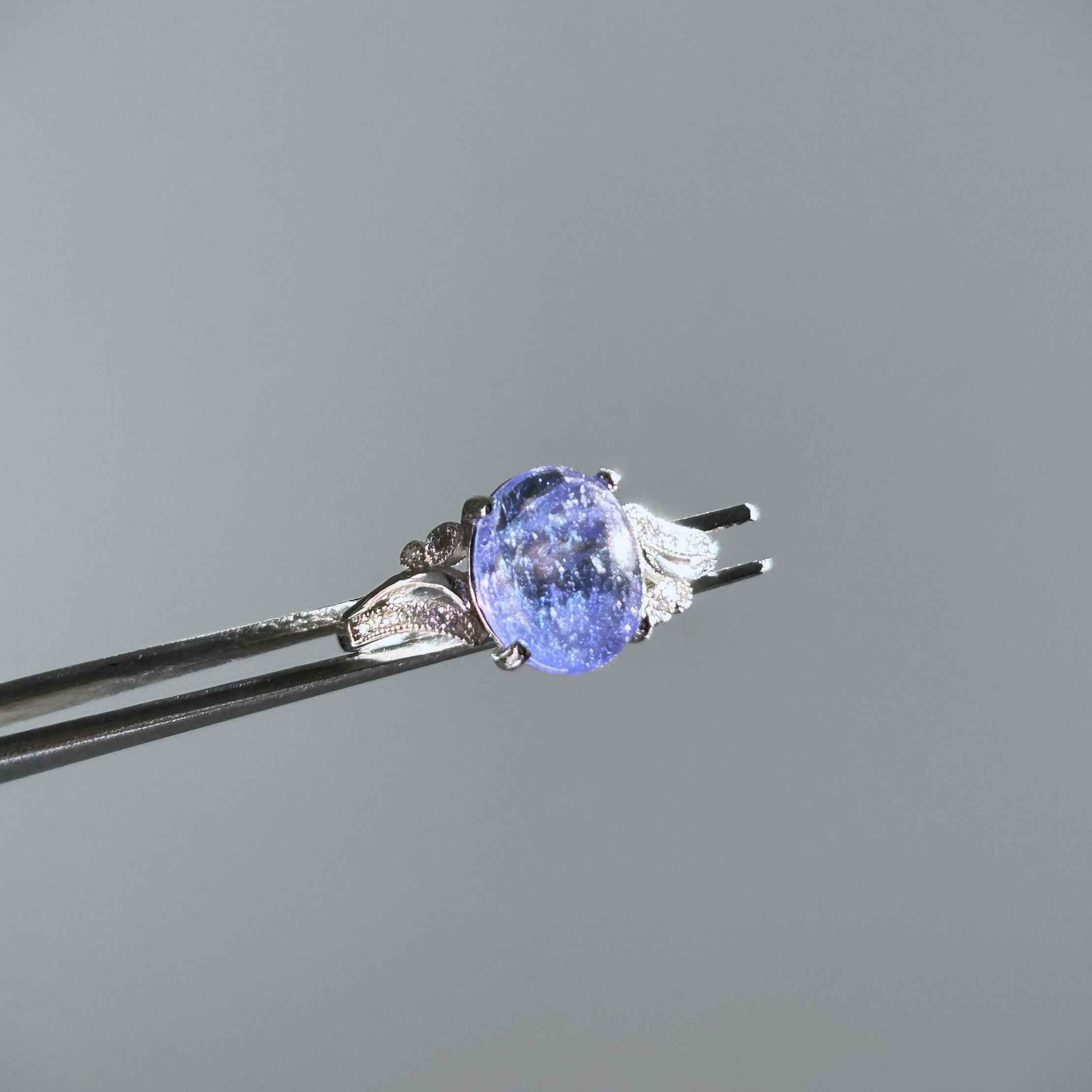 Top Quality Tanzanite 925 Sterling Silver Adjustable Ring with Zircon