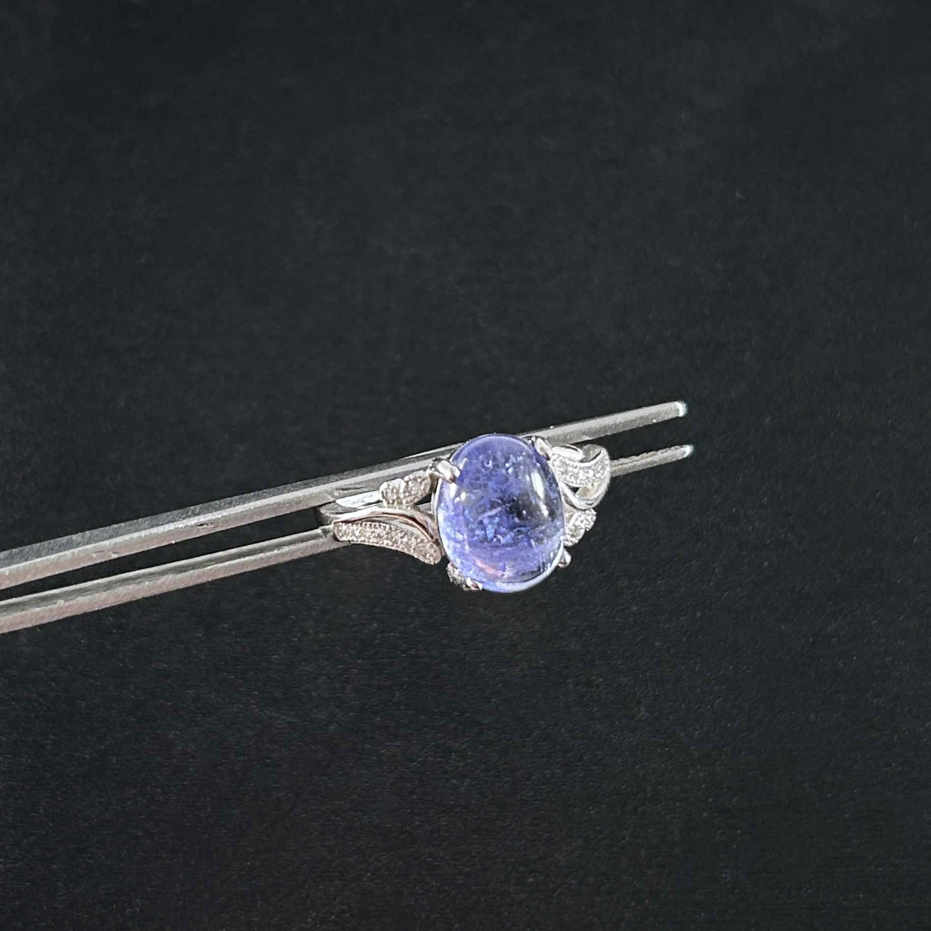 Top Quality Tanzanite 925 Sterling Silver Adjustable Ring with Zircon
