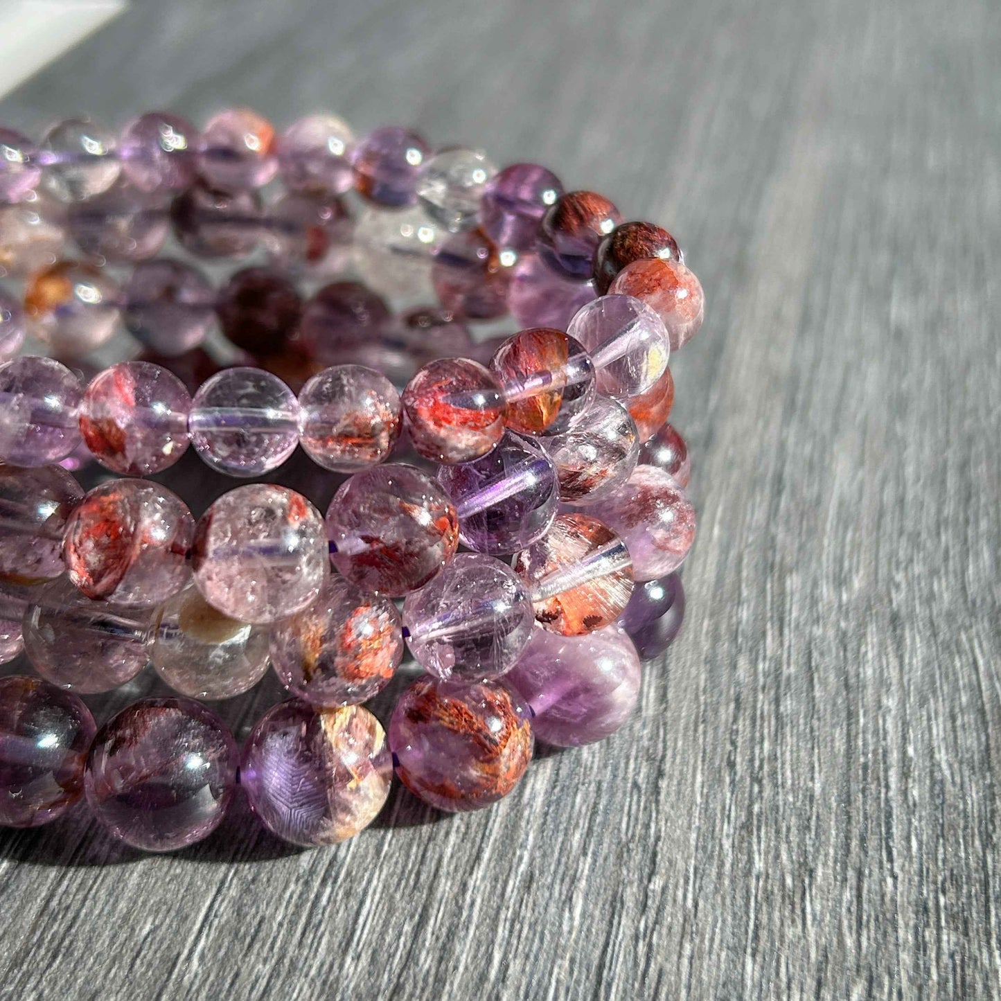 Purple Garden Quartz Bracelet in 7 to 10MM | Lodolite