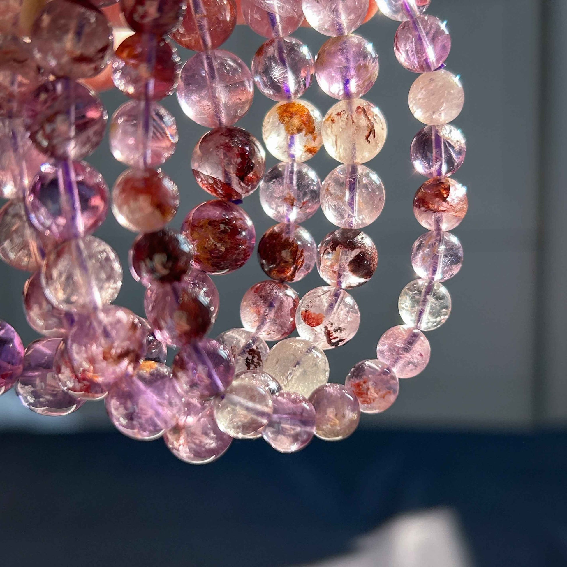 Purple Garden Quartz Bracelet in 7 to 10MM | Lodolite