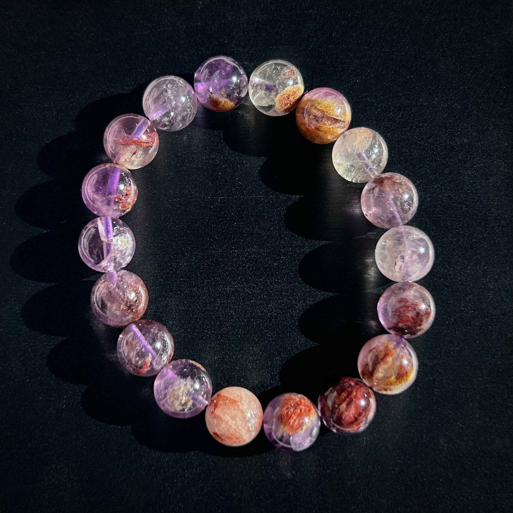 Purple Garden Quartz Bracelet in 7 to 10MM | Lodolite