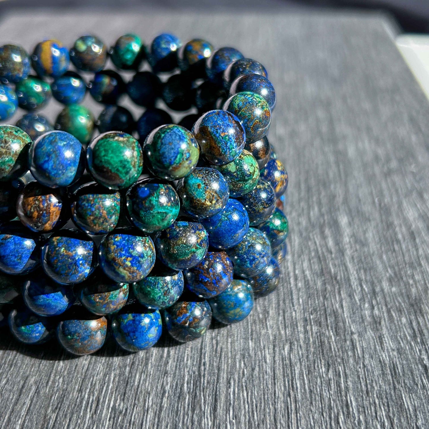 Rare Natural Azurite Bracelet in 9 & 10MM