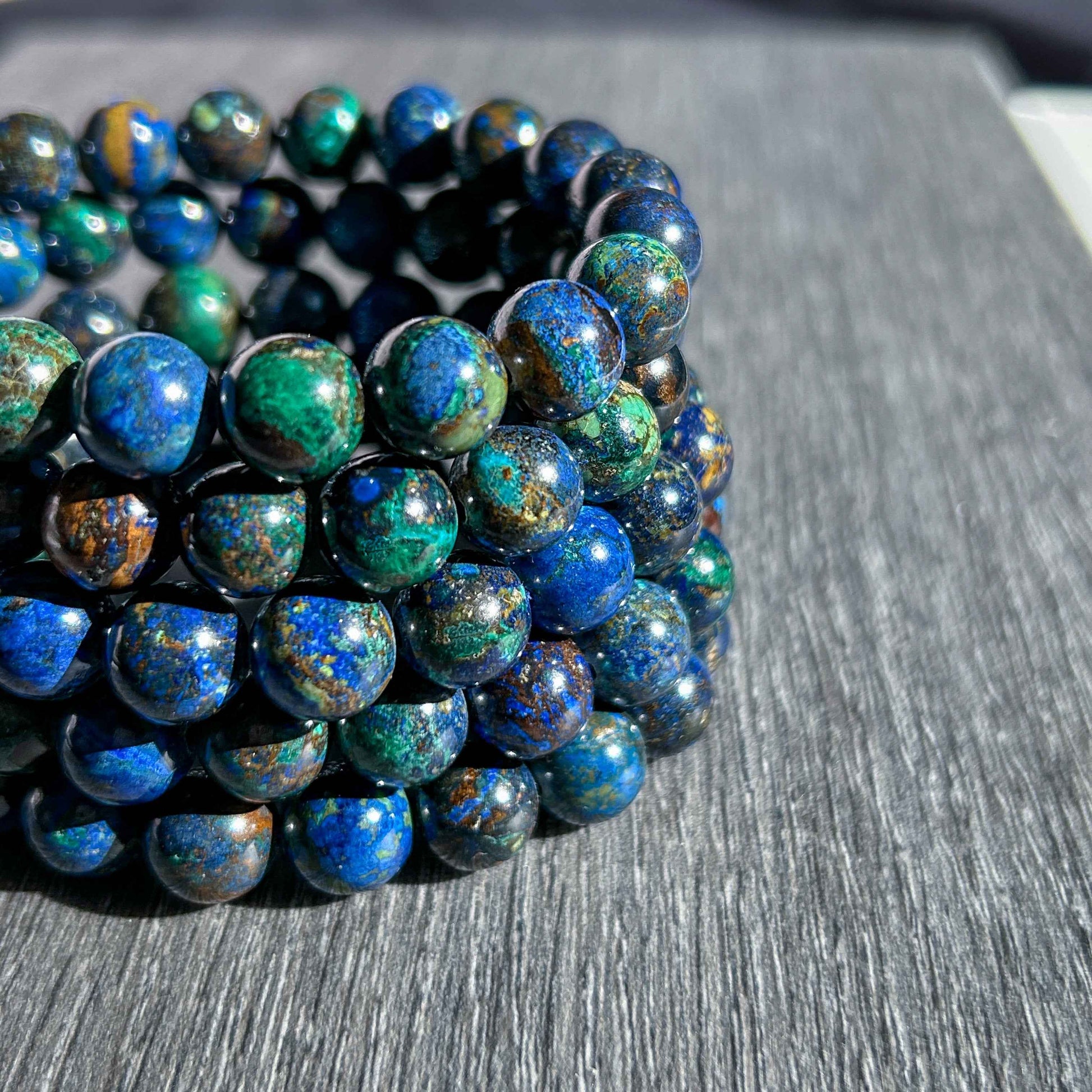 Rare Natural Azurite Bracelet in 9 & 10MM