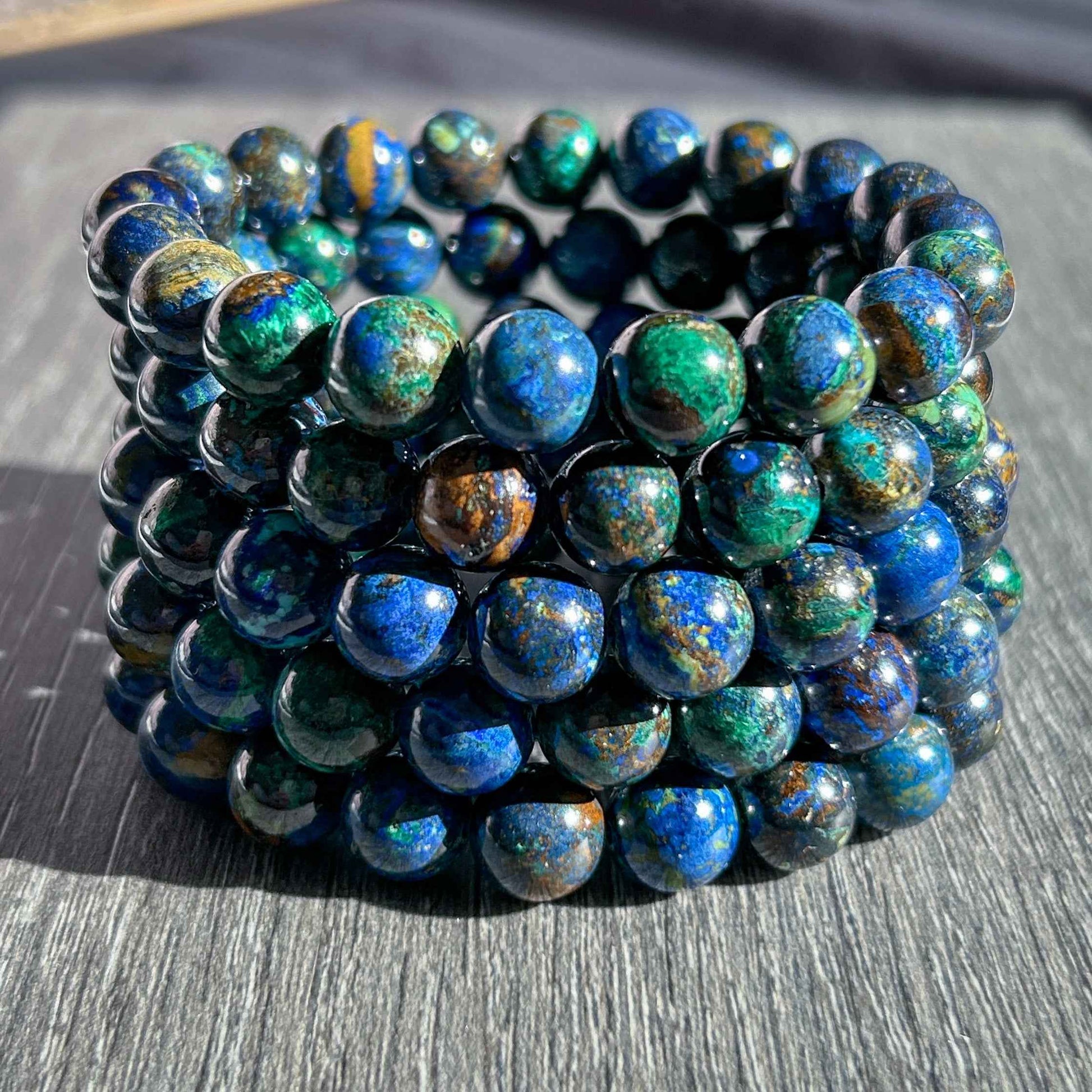 Rare Natural Azurite Bracelet in 9 & 10MM