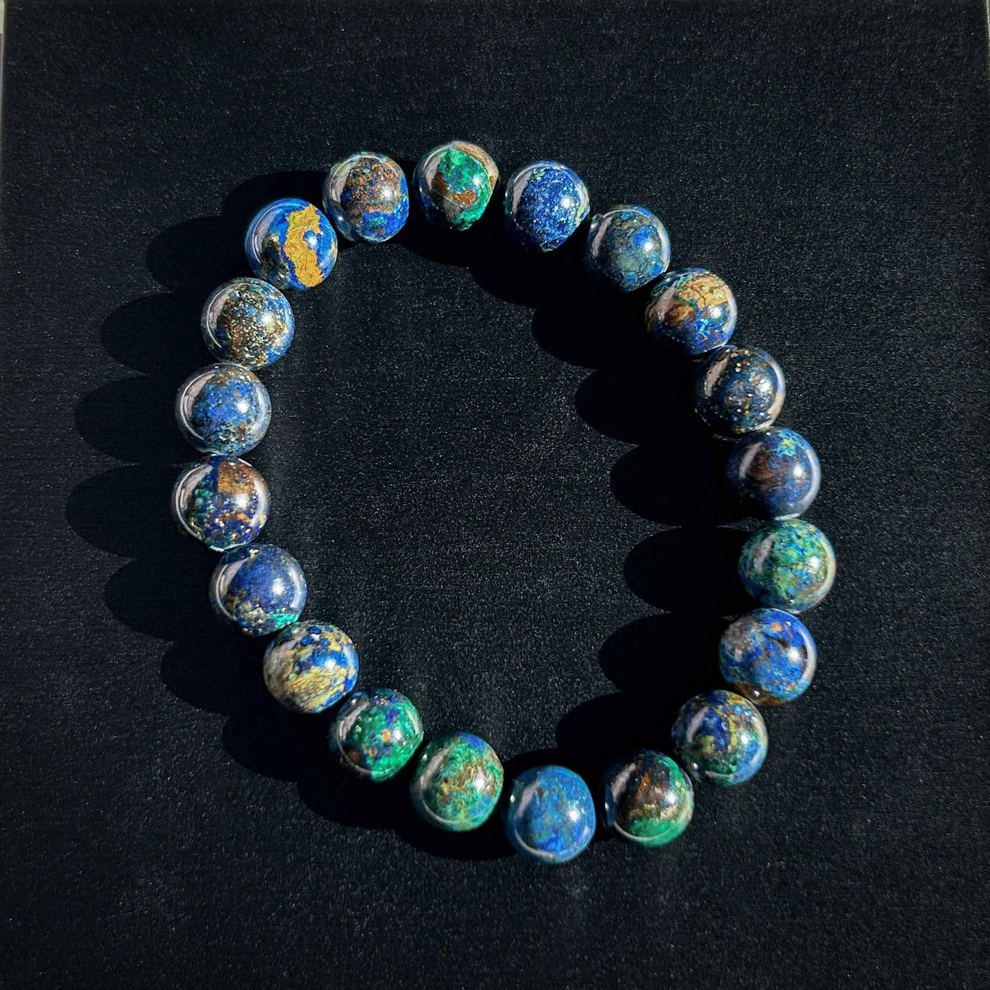 Rare Natural Azurite Bracelet in 9 & 10MM
