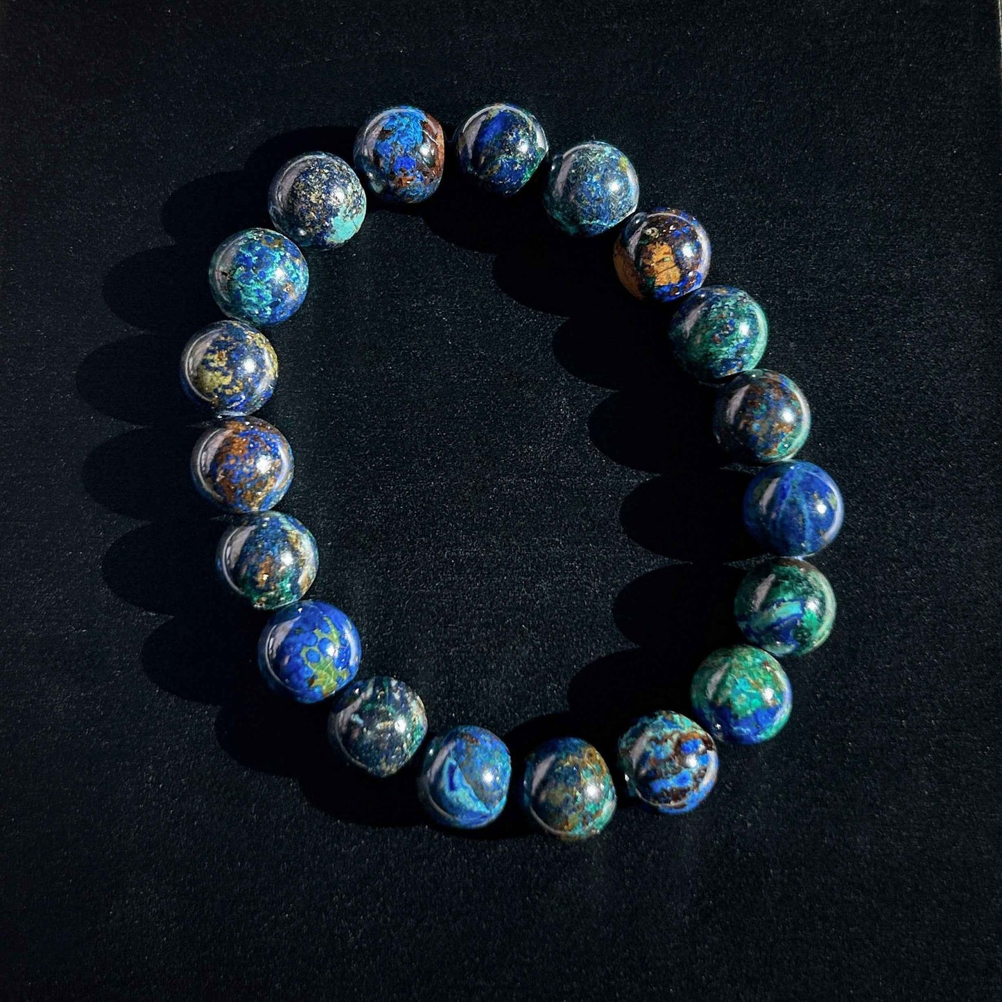 Rare Natural Azurite Bracelet in 9 & 10MM