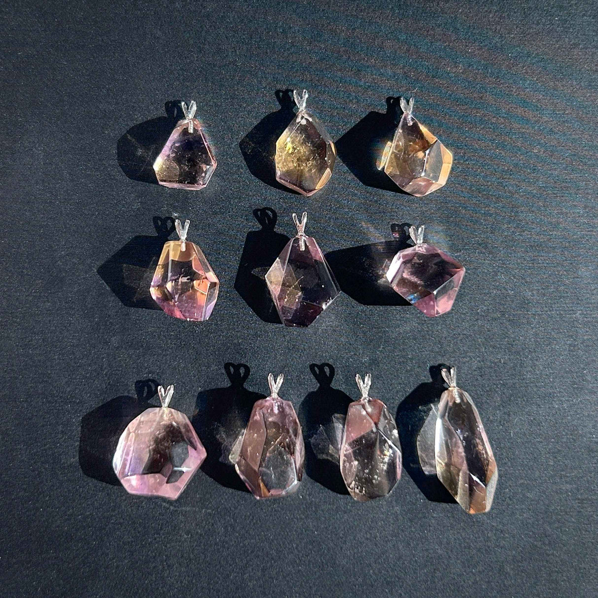 High Quality Faceted Ametrine 925 Silver Pendant (chain included)