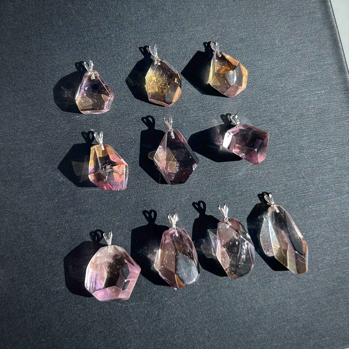 High Quality Faceted Ametrine 925 Silver Pendant (chain included)