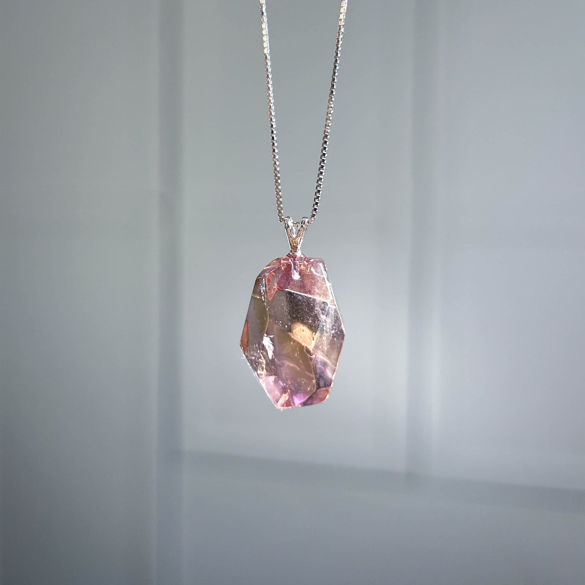 High Quality Faceted Ametrine 925 Silver Pendant (chain included)