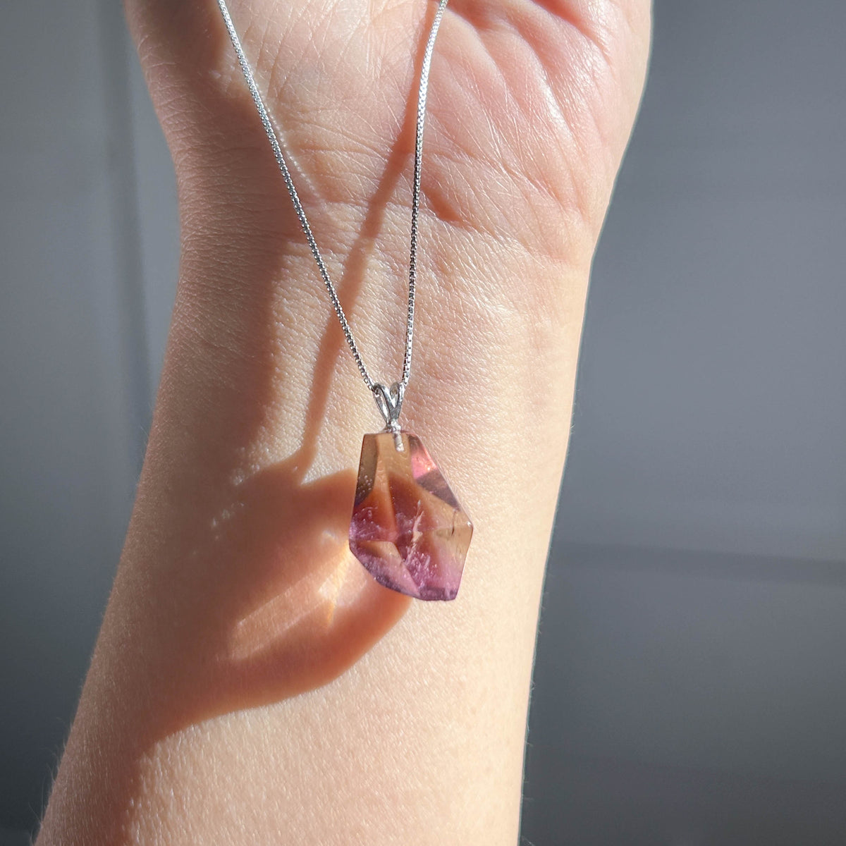 High Quality Faceted Ametrine 925 Silver Pendant (chain included)