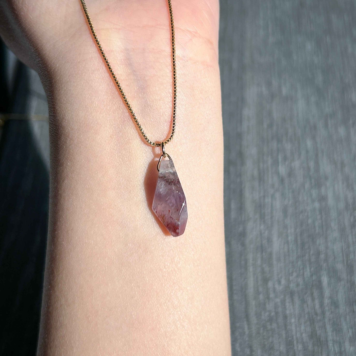 Rare Natural Auralite 23 14k Gold Small Pendant (Chain included)