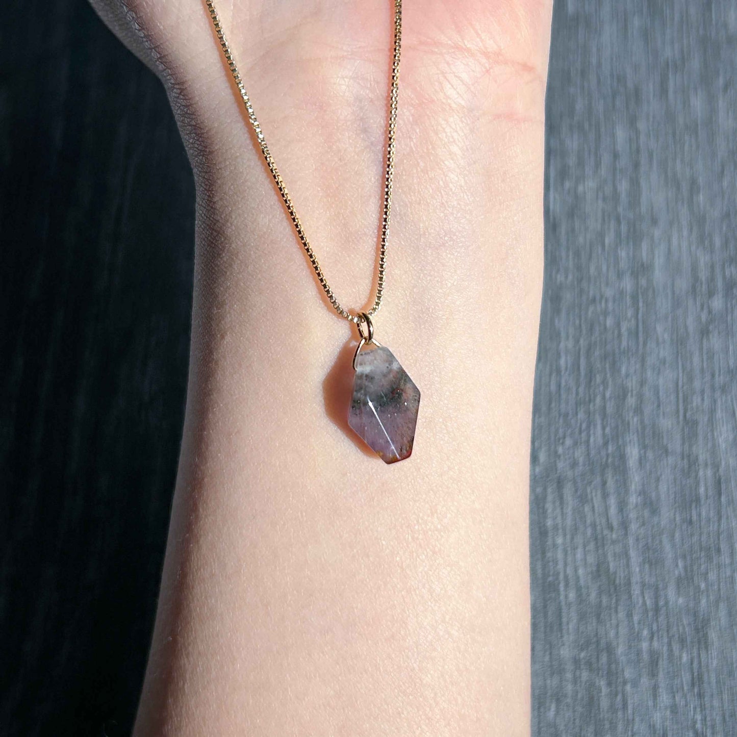 Rare Natural Auralite 23 14k Gold Small Pendant (Chain included)