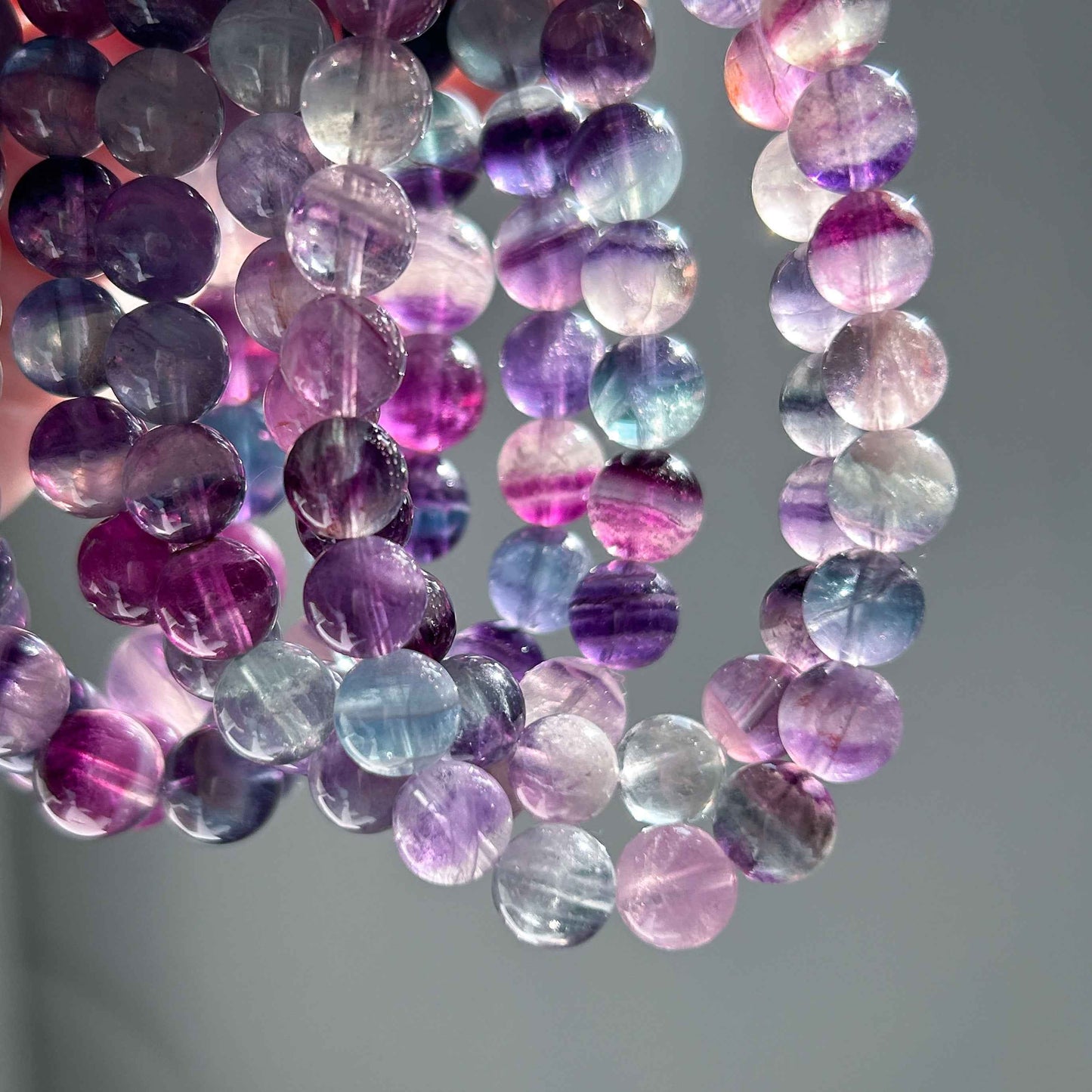 Rainbow Fluorite Bracelet in 8 to 10MM