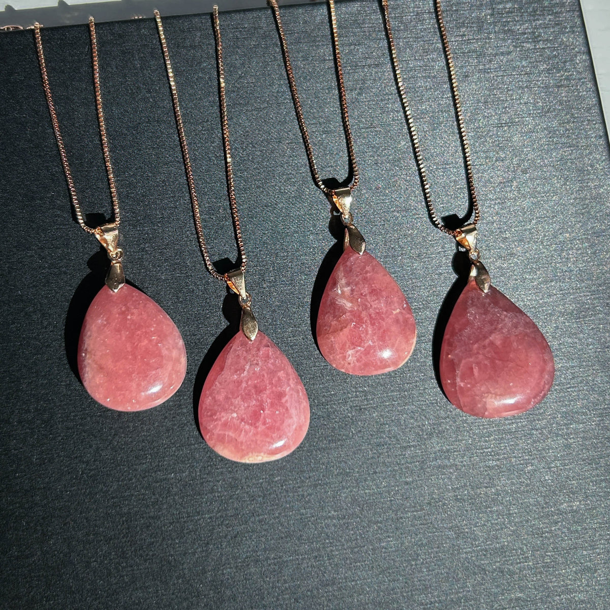 High Quality Rhodochrosite Rose Gold Pendant (chain excluded)