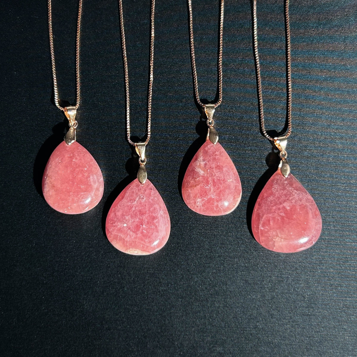 High Quality Rhodochrosite Rose Gold Pendant (chain excluded)