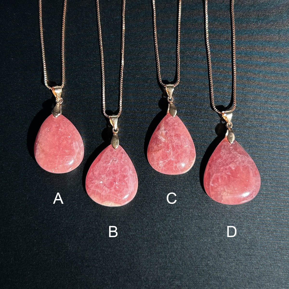 High Quality Rhodochrosite Rose Gold Pendant (chain excluded)