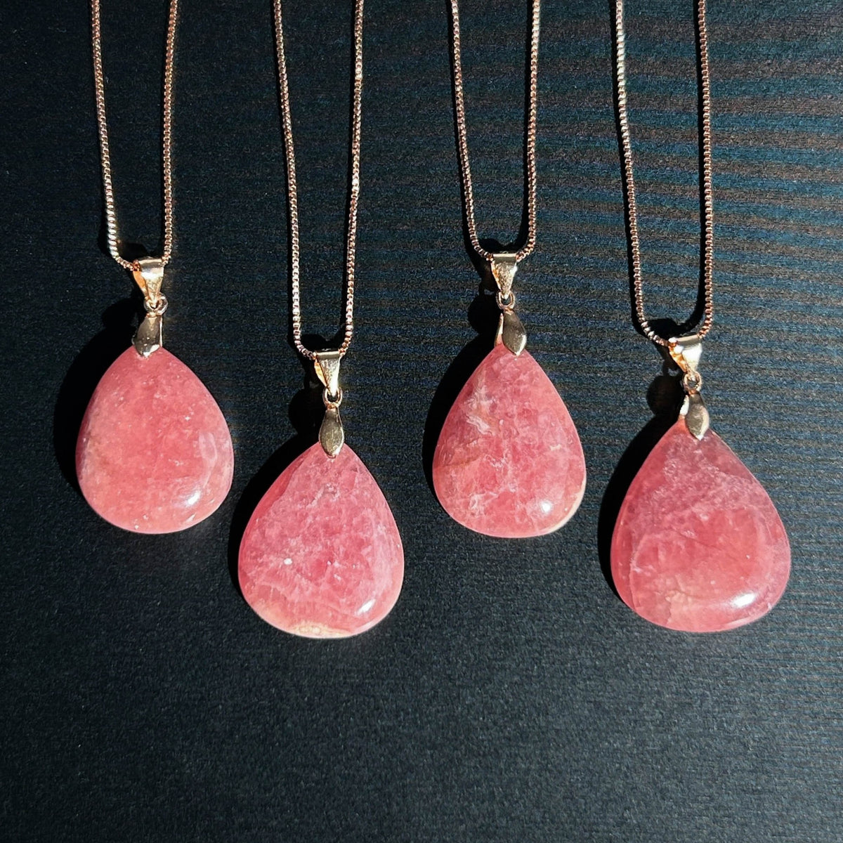 High Quality Rhodochrosite Rose Gold Pendant (chain excluded)