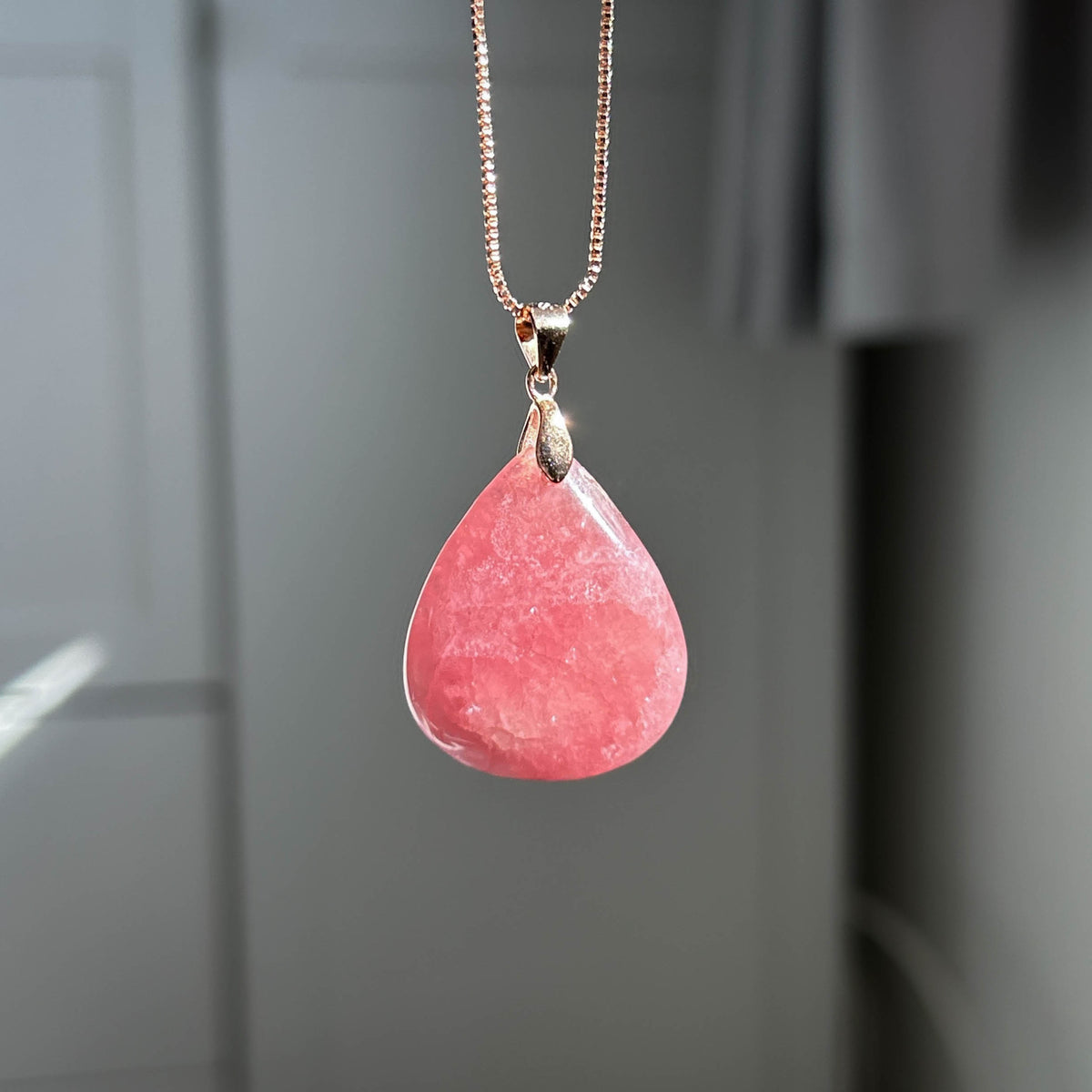 High Quality Rhodochrosite Rose Gold Pendant (chain excluded)