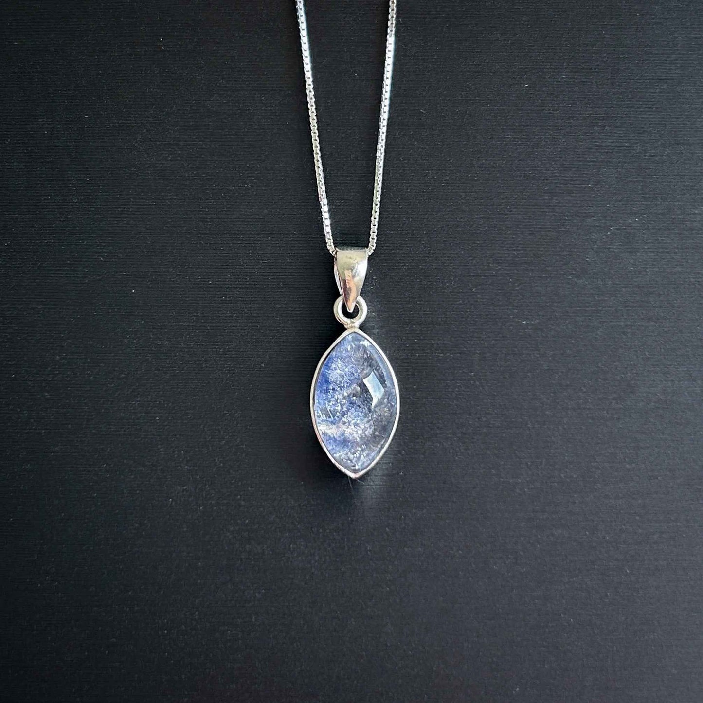 Top Quality Dumortierite 925 Sterling Silver Small Pendant (chain excluded)