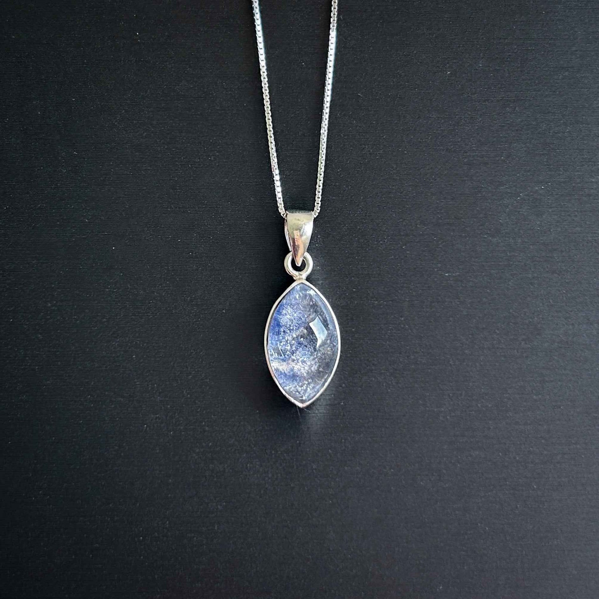 Top Quality Dumortierite 925 Sterling Silver Small Pendant (chain excluded)