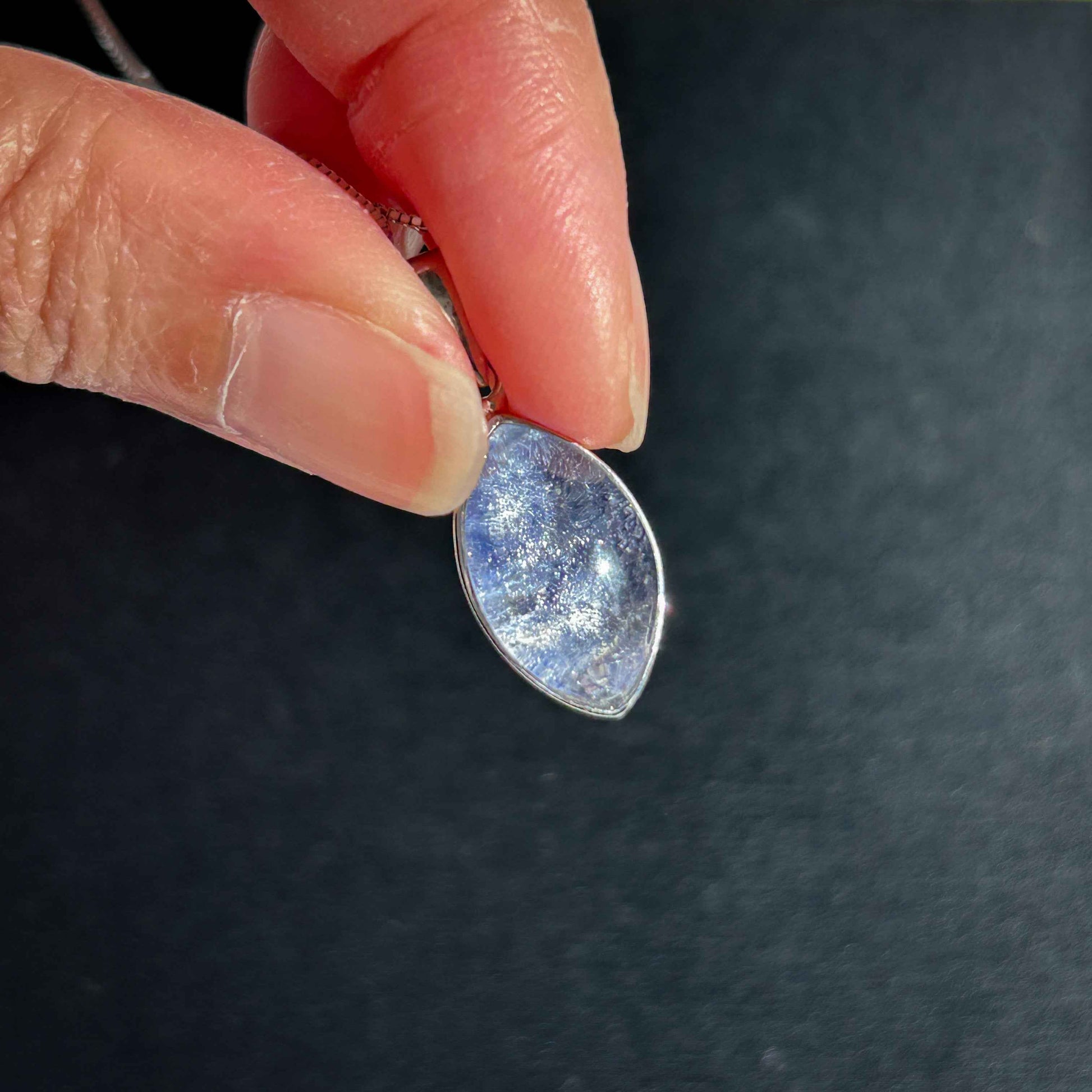 Top Quality Dumortierite 925 Sterling Silver Small Pendant (chain excluded)