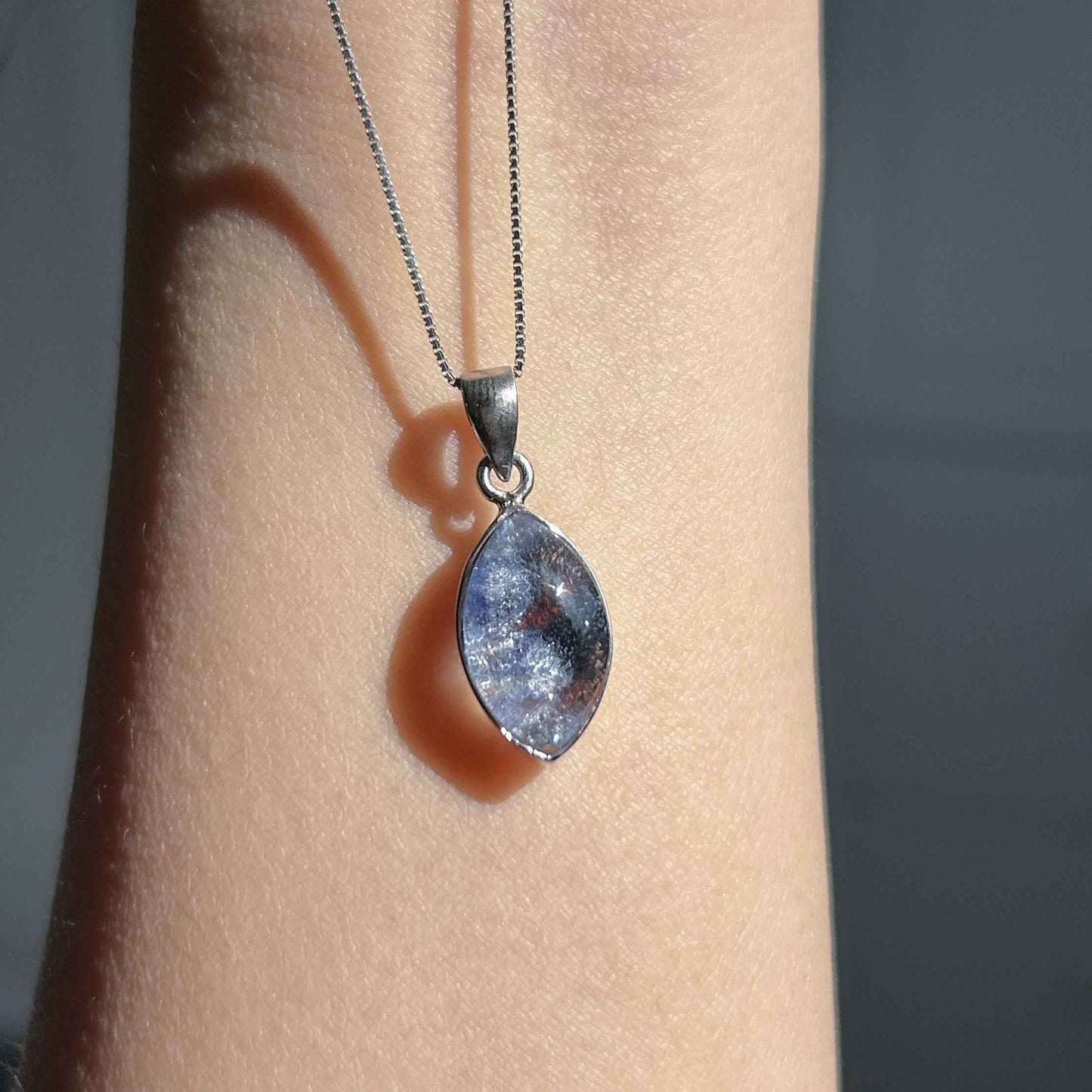 Top Quality Dumortierite 925 Sterling Silver Small Pendant (chain excluded)