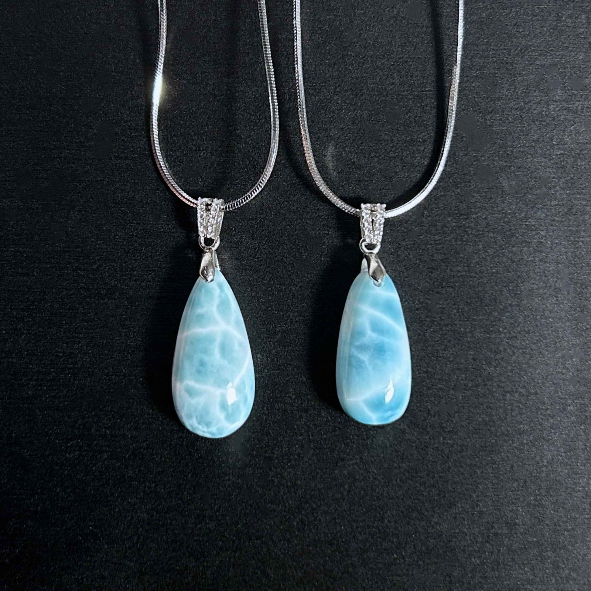 High Quality Rare Larimar 925 Sterling Silver Pendant (chain excluded)