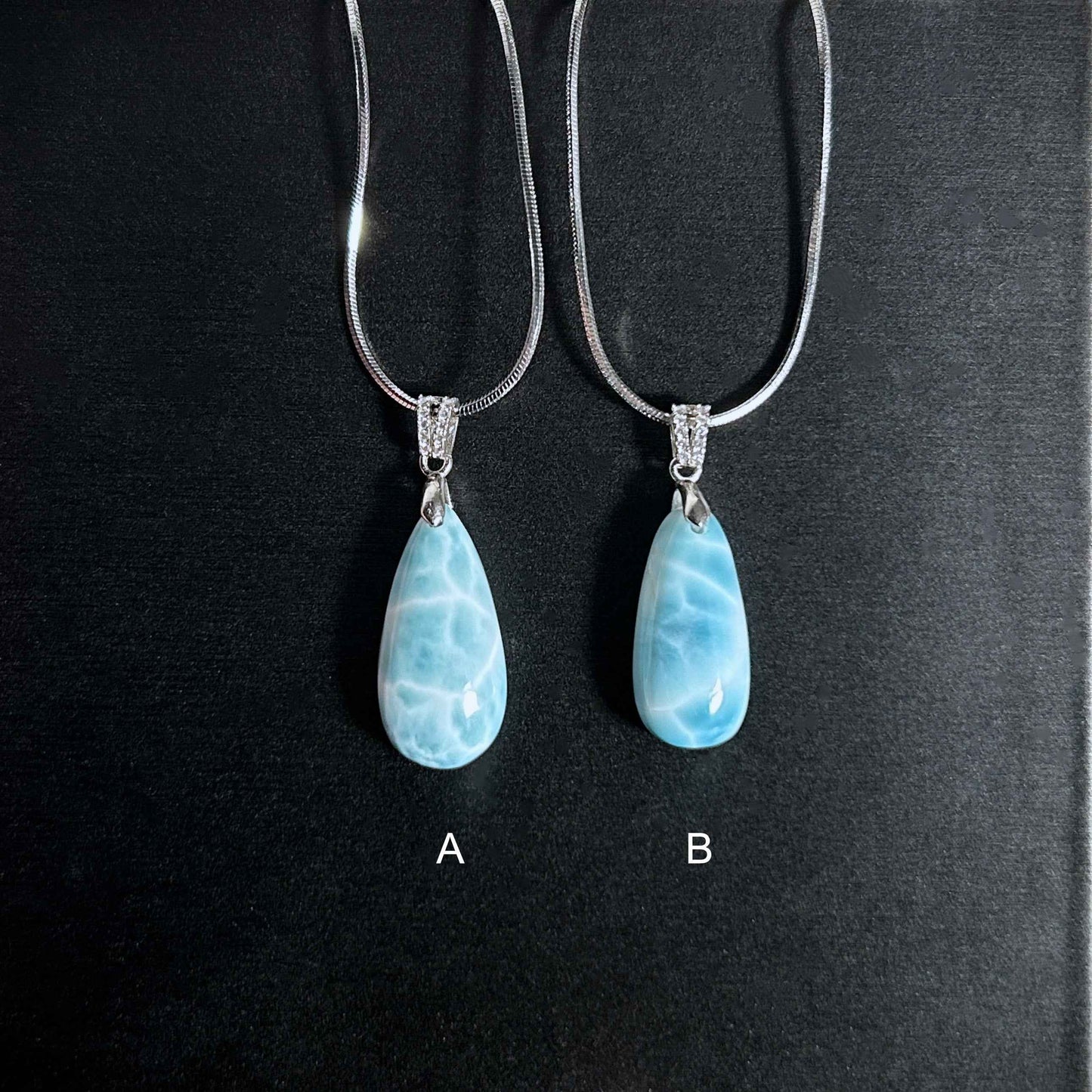 High Quality Rare Larimar 925 Sterling Silver Pendant (chain excluded)