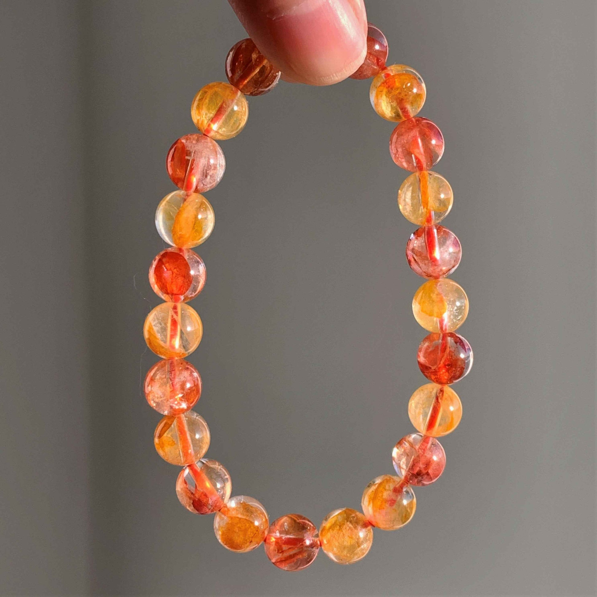 Top Quality Rare Hematoid Quartz Bracelet in 8 to 9MM